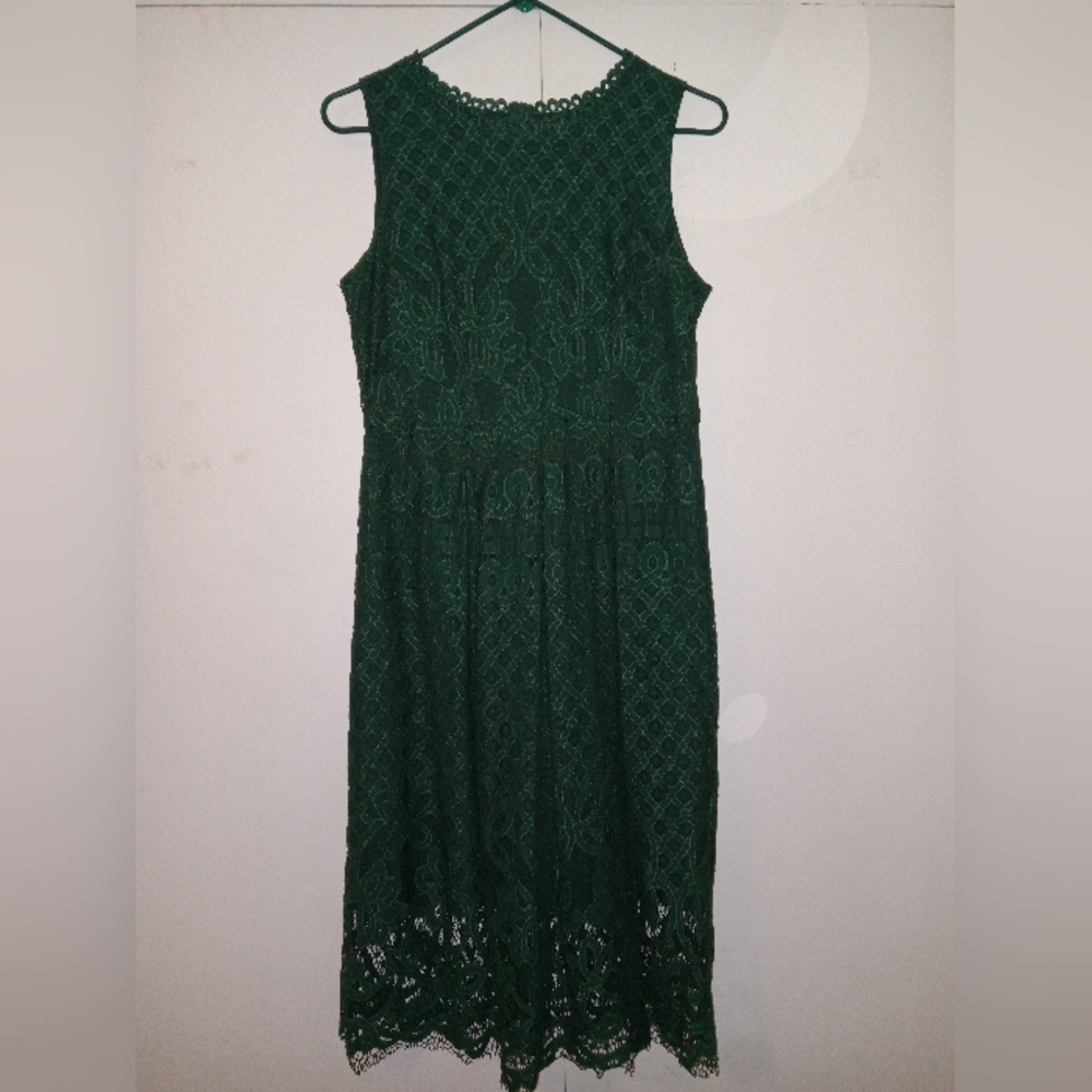 Womens large emerald green party formal dress modest